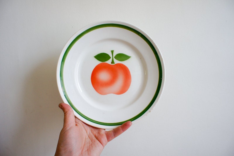 RESERVED Vintage French Plates // set of 2// French Country Decor // summer trends // fresh Kitchen // foodie picnic