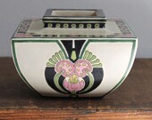 Vintage Hand Painted Ceramic Vase by Helen Frazee, Atlan Ceramic Arts Club Chicago