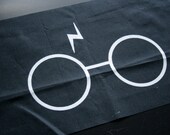 Harry Potter Glasses Screen Print - silver on black