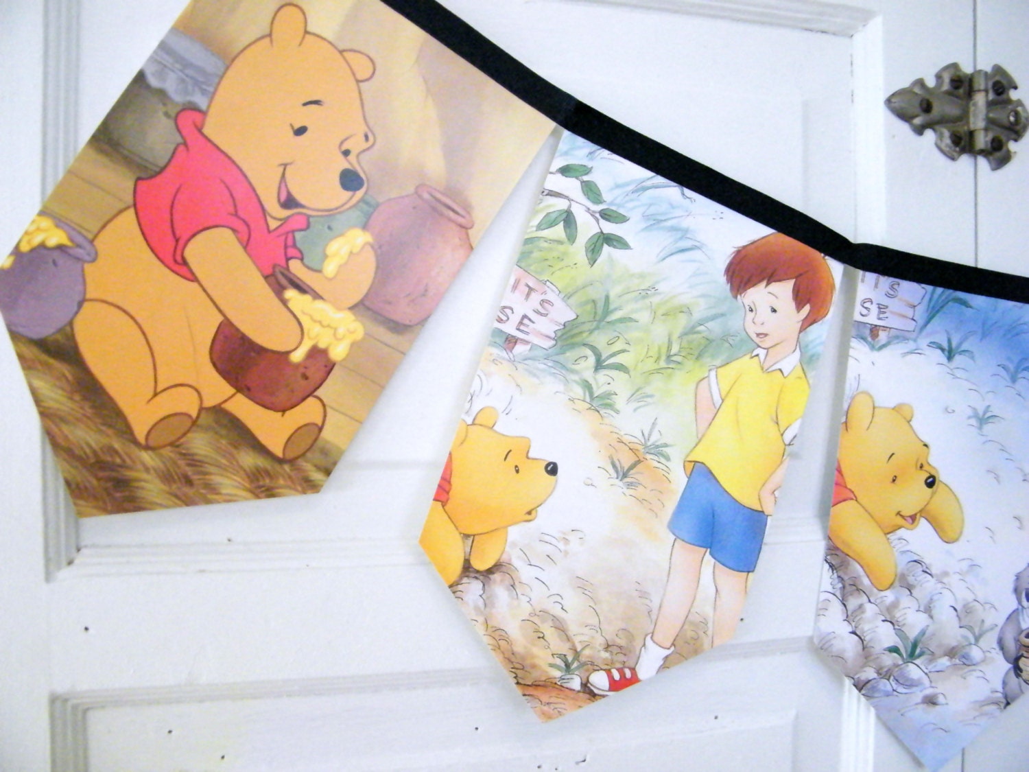Winnie the Pooh bunting banner, repurposed children story book, nursery bedroom / birthday garland, gift under 20