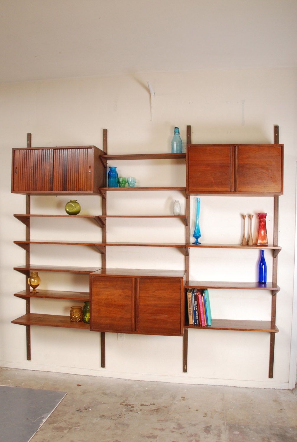 Mid Century Walnut Cado Wall Unit