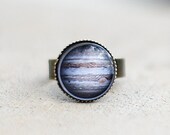 Jupiter Ring - Adjustable- Bronze Charm Jewelry- Last Minute Gift Idea- For Her- For Him- Galaxy- Space- Universe