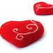 Set of 2 heart magnets. Needle felted red hearts. gift for couple. home decor gift under 25