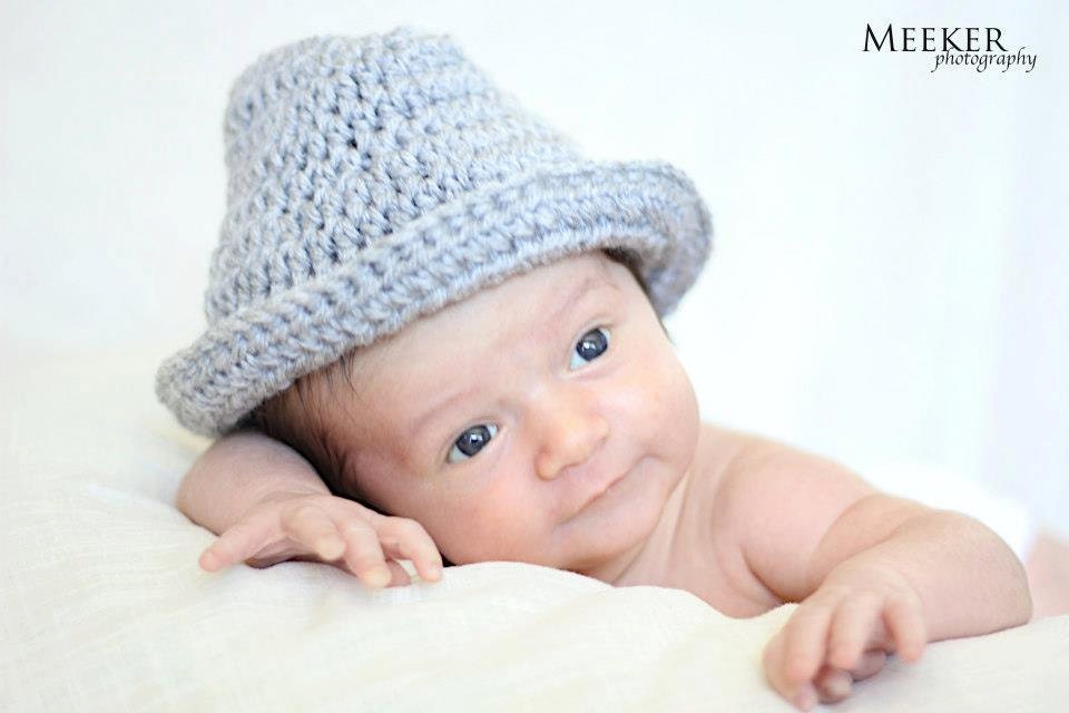 SALE PRICE Crochet Baby Hat - Baby Fedora