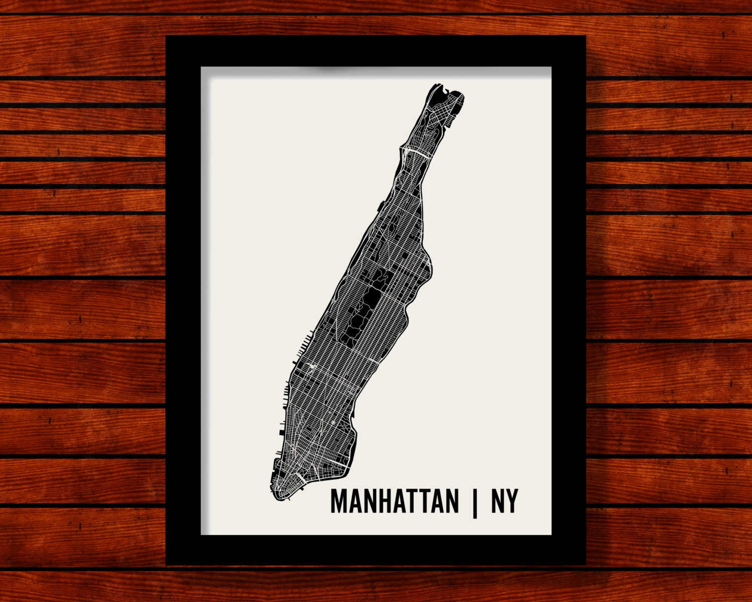 New York City Manhattan Map Art City Print, 18 x 24