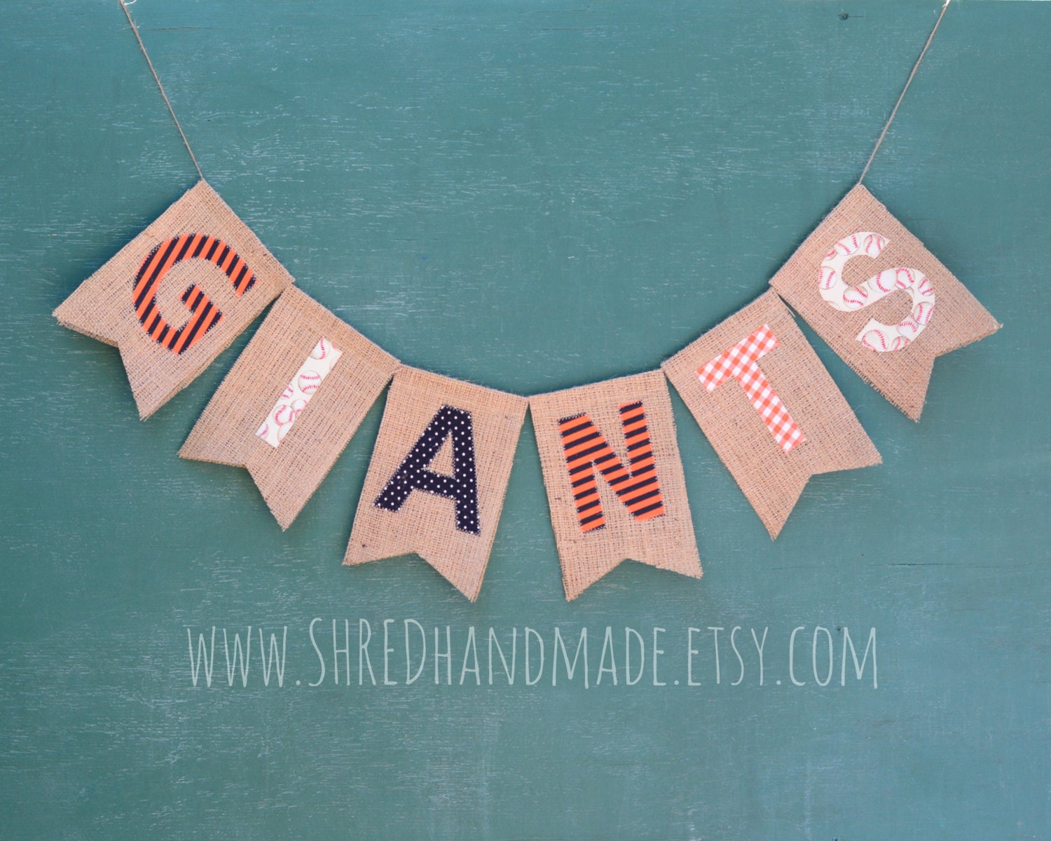 GIANTS or YOUR TEAM burlap banner