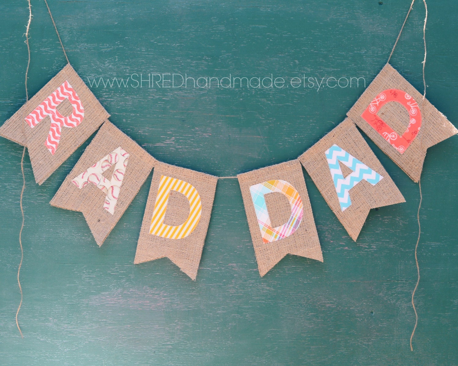 RAD DAD burlap banner