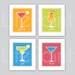 Kitchen Cocktail Illustration Home Print Collection: SET OF FOUR