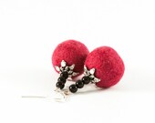 Felt Beadwork Raspberry Winter Fashion Jewelry Mother Day Gift