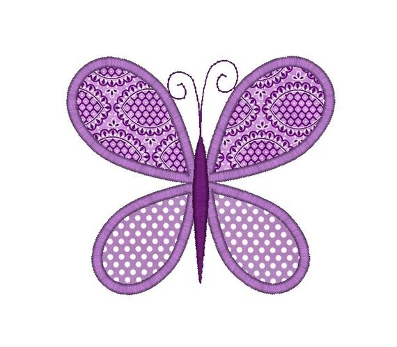 Butterfly II Applique Machine Embroidery by SewChaCha on Etsy