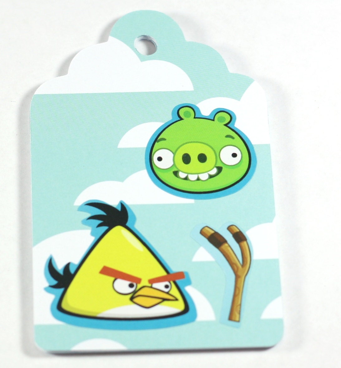 Angry Birds Extra Large Hang Tags / set of 8 unique tags / one of a kind / cloud tags / 4 x 3.5 inch tags / THE ANGRY SET