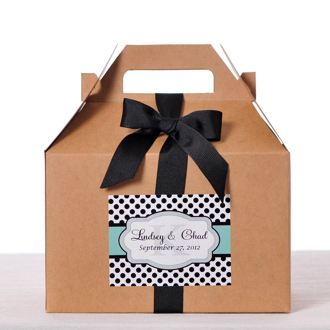 Gable Wedding Box Set of 8 - Wedding Favor Box / Welcome Box Labels Il_570xn