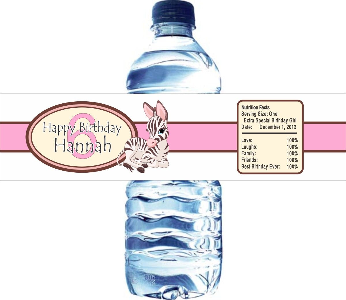 30 Zebra Water Bottle Labels, Waterproof and self stick Il_570xn