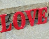 LOVE wooden letters painted and distressed By Foo Foo La La