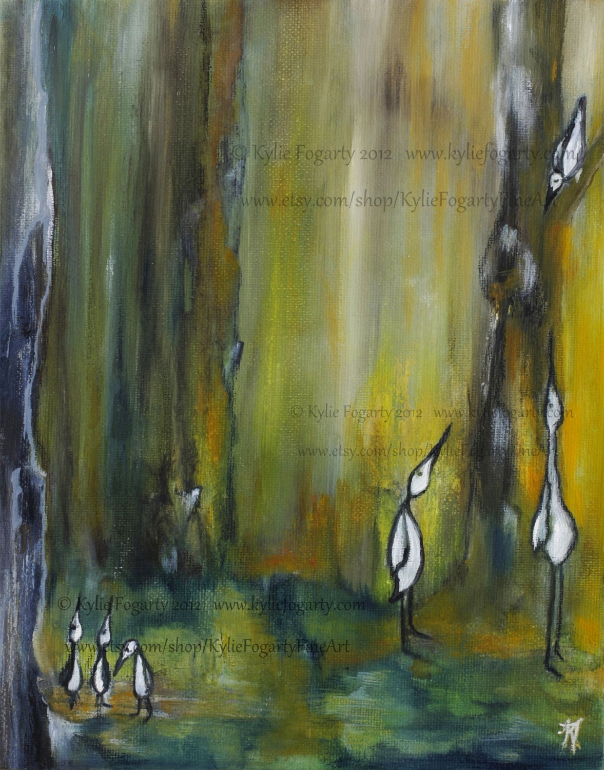 ART PRINT, 8 X 10  Contemporary Bird Print, Number 2 OF 100, Ltd Ed Giclee Print, Exhibition Art Print, Waiting To Jump