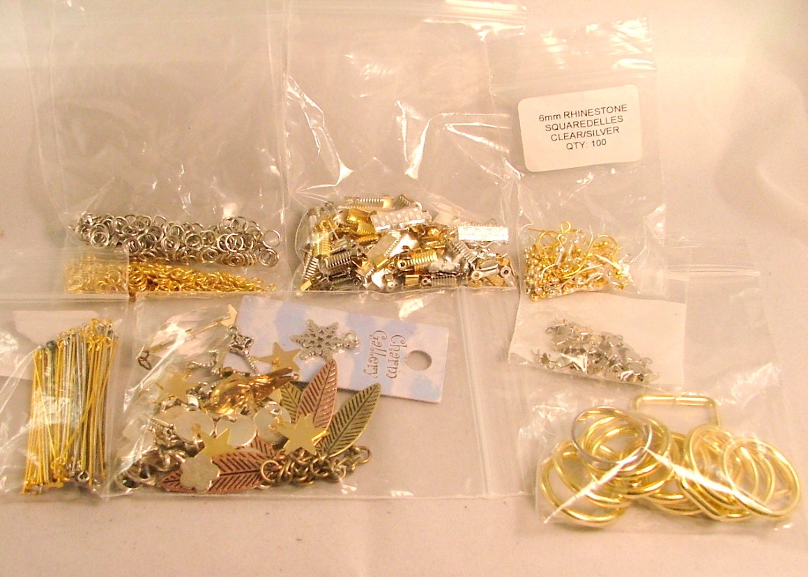 DESTASH- Assorted Jewelry Findings & Charms Supply Lot