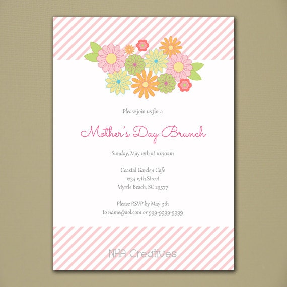 Mother's Day Spring Flower Invitation - Personalized DIY Printable Digital File