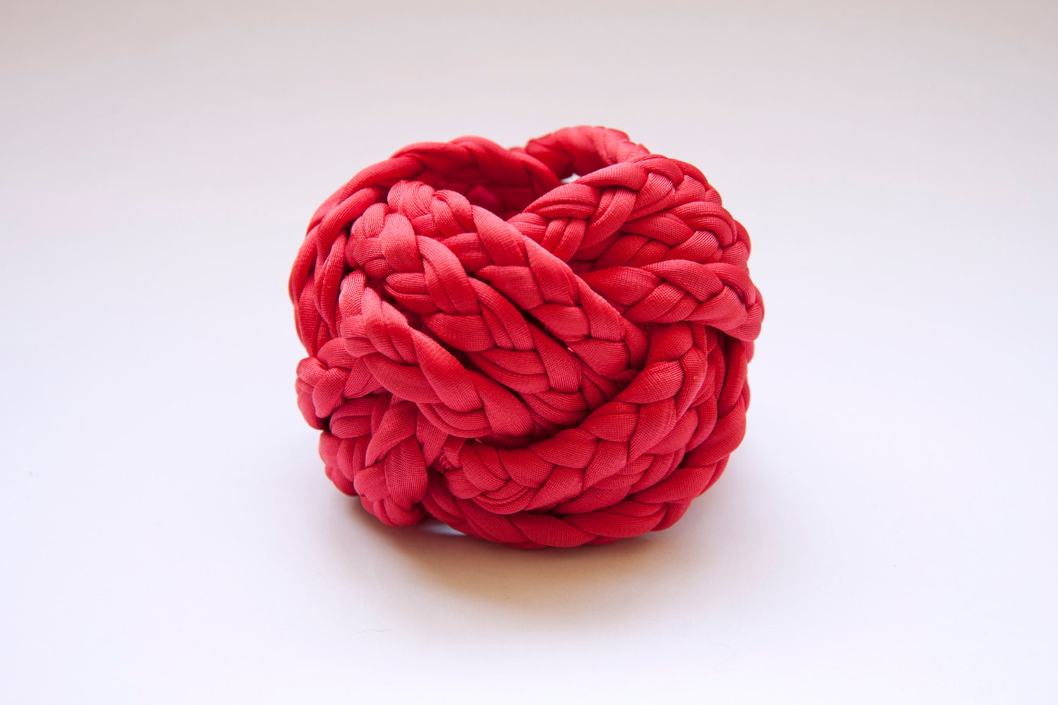 one red vintage woven fabric bracelet, large cuff, ONE AVAILABLE