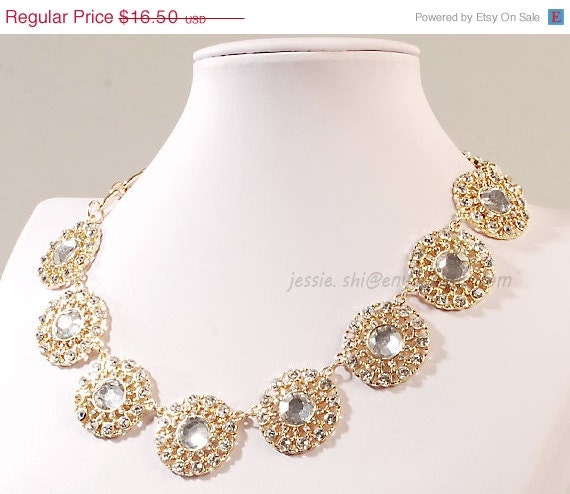 Bubble Necklace Statement Necklace Flower Necklace Floral Necklace Bubble Necklace(FN0610-White)