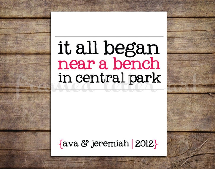 It All Began... The Story of How You Met, Custom Wedding Gift, Couple Gift, Personalized Wedding Gift 8 x 10