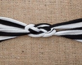 BOHO Collection: Black and White Stripe Jersey Knit Headband