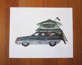 Station Wagon Tent Print