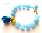 Buddha bracelet. Yoga bracelet. Aqua bracelet. Acuarela.