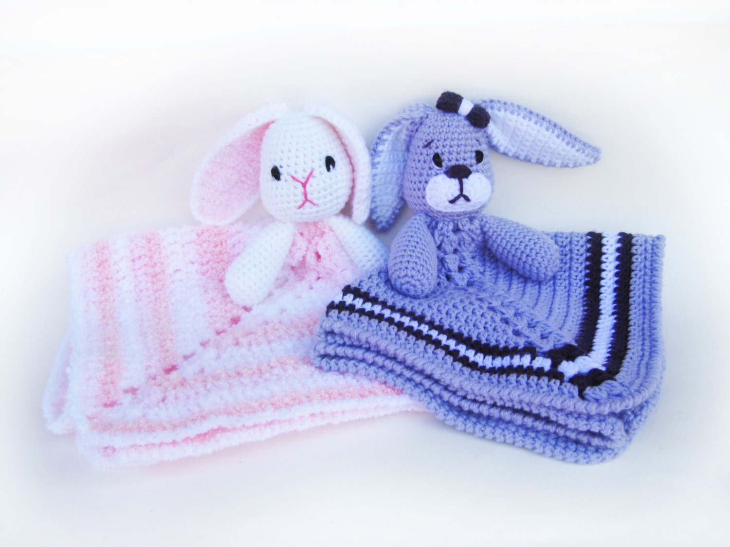 Baby Bunny Lovey CROCHET PATTERN instant download - blankey, blankie, security blanket, rabbit