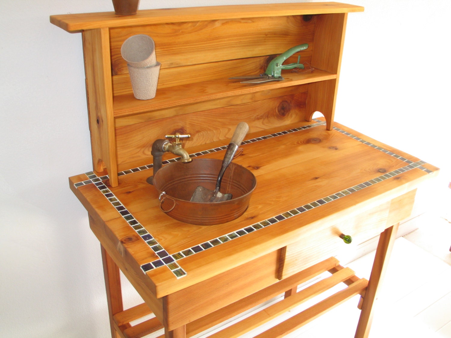 Potting Bench - Faucet, Sink, Shelf and Drawer