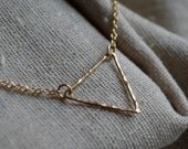 Gold Hammered Triangle Necklace - Balance - Geometric