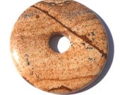 40mm Natural Picture Jasper Stone Donut Pendant