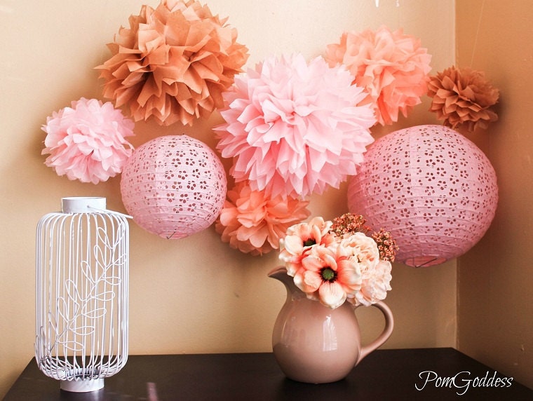 ON SALE 10 Tissue Pom Poms,wedding reception decorations Il_570xn