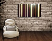 Modern Art Wood Wall Sculpture with Real Purple Heart, Walnut, Hard Maple, and Ebony Stained Pine Stripes
