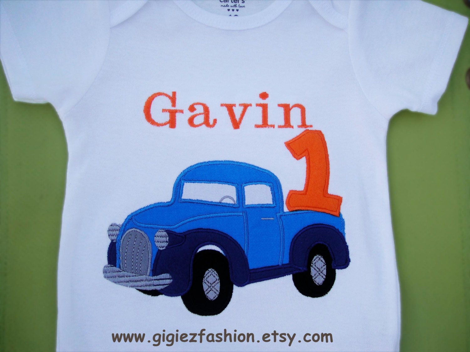 Custom  LITTLE BLUE TRUCK  Inspired Embroidery Applique Birthday Shirt or Onesie.