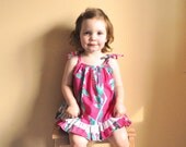 vtg hawaiian pink sundress, toddler dress, older girls top, size 18 months- 4t