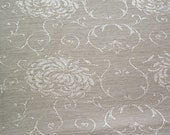 Vintage  Tablecloth  white damask floral 64x54