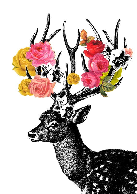 DEER print - art print digital - A4