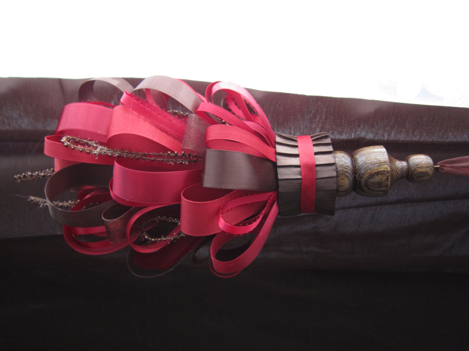 Sherry red,Walnut,Victorian,Finial Curtain Tassel Set