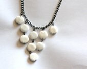 White Beaded Statement Necklace