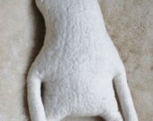 Aurora the Goddess Bear White Merino Felt Bear with Embroidered Features