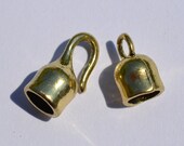 Antique Brass Hook and Eye Clasp, with end cap, cord end, leather cord end, 8x26mm, Lead, Cadmium and Nickel Free