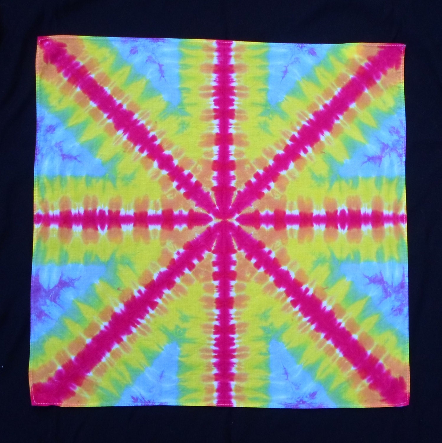 Rainbow Star Burst Tie Dye Bandana