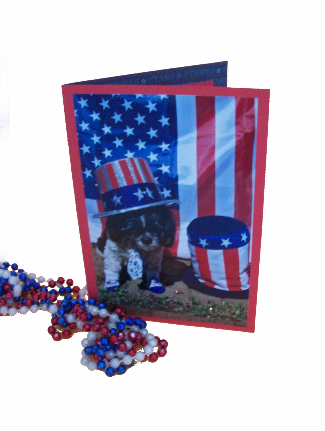 Shih Tzu Patriotic Card, Military Dog Card, July Fourth Dog Card