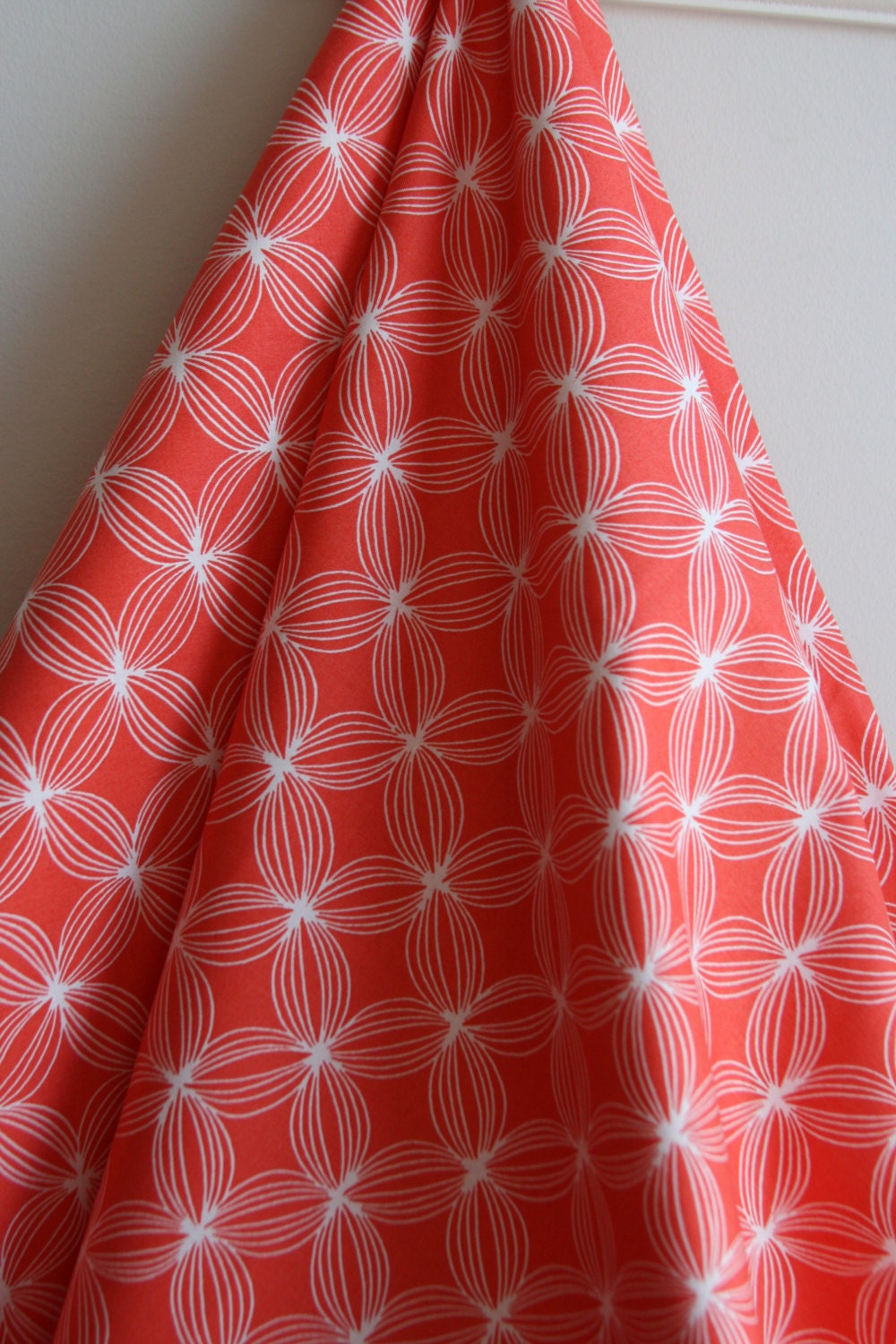 Star Pods in Coral by Patty Sloniger from the Les Amis Collection - Michael Miller Fabrics - ONE FAT QUARTER Cut