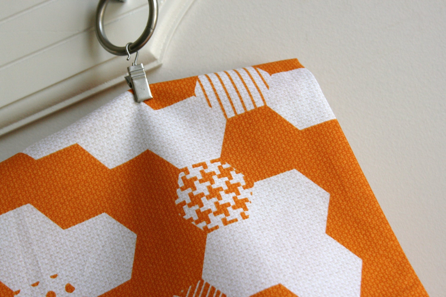 Hexies in Tangerine by Patty Young from the Textured Basics Collection - Michael Miller Fabrics - ONE HALF YARD Cut