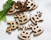 12pcs Wood Buttons Wave Trojan  Children Bottons 20x24mm b15