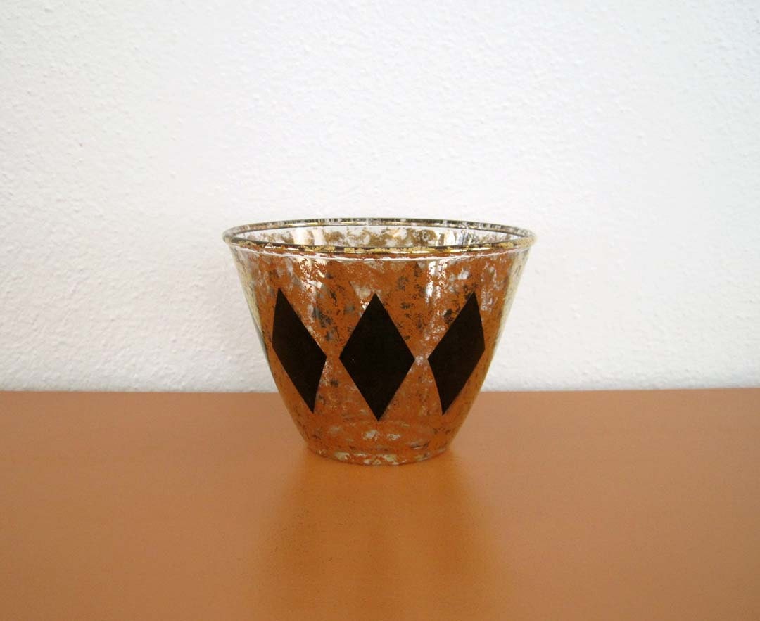 Retro Gold and Black Ice Bucket, Mad Men Wine Chiller