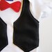 Baby Boy Outfit // Baby Boy Outfit Bow Tie and Vest // Black Vest and Red Bow Tie // Sharp