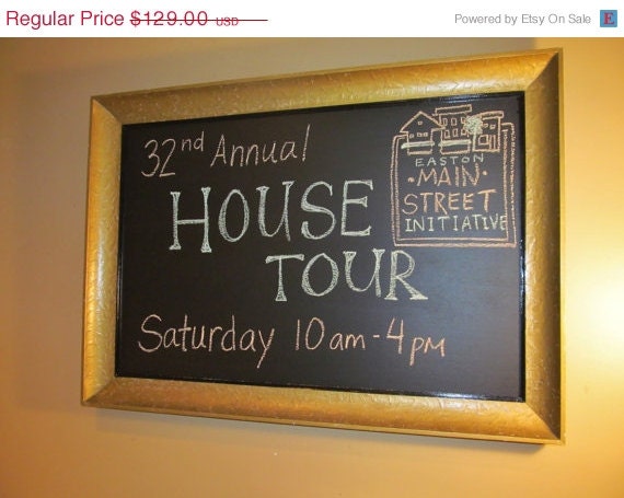 ON SALE Big Fancy Chalkboard Gold Framed Wedding Reception Gala Formal Event Shabby Chic Vintage Antique