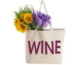 EXTRA LARGE Canvas Market Tote . Screen Printed Eco Friendly . 19.5"w x 15"h x 5"d